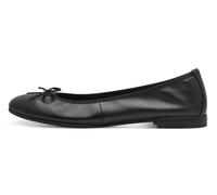 Ballerina TAMARIS, Damen, Gr. 37, schwarz, Leder, unifarben, Schuhe Ballerina, Flats, Slipper, Businessschuh mit dekorativer Schleife (781419-37) schwarz