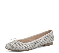Tamaris Damen Ballerina Leder flach, weiß, 40 EU