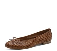 Ballerina TAMARIS, Damen, Gr. 41 (7/7,5), braun, Glattleder, unifarben, Schuhe Ballerina, Blockabsatz, Schlupfschuh, Businesschuh mit Touch It-Ausstattung (35008021-41) braun