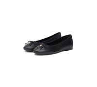 Ballerina TOMMY HILFIGER "HILFIGER SMOOTH LTHR BALLET", Damen, Gr. 37, schwarz, Nappaleder, unifarben, Schuhe Ballerina, Schlupfschuh, Businesschuh in schmaler Form mit süßer Zierschleife (92795610-37