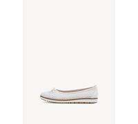 Tamaris Damen Ballerinas M2212142 TOUCHit-Fußbett White Leather Leder Weiß Gr. 39