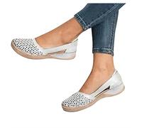 Ballerinas Damen Ballet Flat Elegant Flache Schuhe Atmungsaktive Cutouts Modische Geschlossene Slippers Frauen Low top Halbschuhe Slip on Bootsschuhe Schlupfschuhe Lässige Damenschuhe