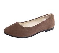 Ballerinas Damen Samt Ballerina Flache Schuhe Für Damenschuhe Elegant Und Bequem Blau Elegante Schwarz Braun Blaue Spitze Balerinaschuhe Balerina Loafer,Kaffee,38