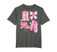 Balletcore Ballerina-Hausschuhe mit Blumen und Schleifen, Rosa T-Shirt