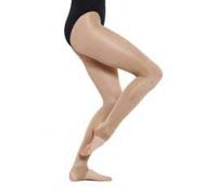 Ballett-Strumpfhose, seidiger Schimmer, für Mädchen, mit Steg, glänzend, 2 Paar Gr. Alter 9-11, Light Toast