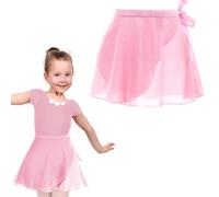 Ballett Wickelrock Mädchen Ballettrock Rosa Tanzrock Mädchen Ballettrock Tanzrock aus Chiffon Verstellbare Taille Tanzröcke Gymnastik für Kleinkinder Teenager Gymnastik Damen(Rosa)