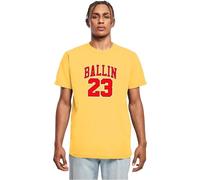 Kurzarmshirt MISTERTEE "MisterTee Herren Ballin 23 Tee", Herren, Gr. M, taxigelb, 100% Baumwolle, unifarben, normal, Rundhals, Shirts Kurzarmshirt (67955605-M)