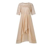 Ballkleid Damen Lang Cocktailkleid Damen Lochstickerei Abendkleider Spitze Elegant Maxi Ballkleider Elegante Chiffon Abendkleid A Linie Festkleid Einfarbig Brautjungfernkleider Elegantes