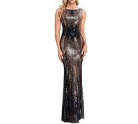 Ballkleider Damen Lang Pailletten Kleid Abendkleider Elegant Maxikleid Ärmellos Bodycon Cocktailkleid Silvester Kleid Meerjungfrau Party Kleider Sexy Etuikleid Pailettenkleider Für Damen Women Dresses