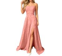Ballkleider Lang Damen Floral Abendkleider Formelle Brautjungfernkleider A Linie Rückenfrei Brautjungfernkleider Abschlussballkleid Hochzeitskleid