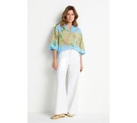 Ballonärmel-Bluse mit Print 36 lagoon