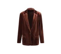 BALOU Damen Übergroßer, vollständig gefütterter, drapierter Samtblazer Blazer, braun, 40