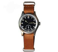 Baltany Dirty Dozen Watch Men D12 36MM Sea Gull ST1701 Movement Automatic BGW9 Luminous Vintage Military Armbanduhren (Brown NAT Black no Logo)