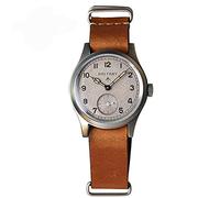 Baltany Dirty Dozen Watch Men D12 36MM Sea Gull ST1701 Movement Automatic BGW9 Luminous Vintage Military Armbanduhren (Brown NAT White)
