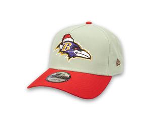 Baltimore Ravens Christmas Edition New Era 9FORTY A-Frame NFL Cap Grün StadiumDreams Exclusive - ONE SIZE