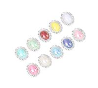 Baluue 10 Stück Teiliges Ovale Schmuckdekoration aus Langlebiger Legierung mit Ab farb perlen und Strasssteinen DIY Schmuckzubehör für Basteln Hochzeit und Alltag Silberfarbene