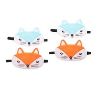 Baluue 2 Sätze Flaumige Augen Des Karikaturfuchs Kind Augenklappe Süße Schlafaugenbinde Reiseauge Animal-design Sleep Aid Bequeme Schlafmaske Augenmaske Für Kinder Baumwolle 2 Stück * 2