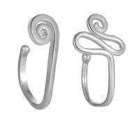 Baluue 2 Stück U förmige Fake Nasenringe aus Glänzendem Legierungsmetall Verstellbare Nasenpiercing Schmuck Modische Undurchlöcherte Nasenringe für Damen und Herren