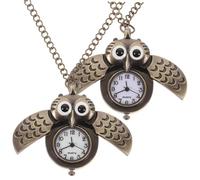 Baluue 2stücke Retro Eule Quarz Taschenuhr Mit Design Batteriebetrieben Aus Hochwertigen Legierungen Gefertigt Für Präzise Zeitmessung