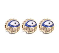 Baluue 3 Stück Teiliges Alloy Eye Charm Runde Evil Eye Connector Links für DIY Armband und Halskette Blaue Schmuckperlen zum Auffädeln Stylische Bastel accessoires für Damen und Herren
