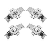 Baluue 4 Stück Faltschließe aus Edelstahl 6x21mm für Uhrenarmbänder Butterfly Schließe als Ersatzteil Sichere Langlebige Uhrenschließe für Herren und Damen