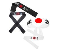 Baluue 4 Stück Pack Japanische Ninja Stirnbänder aus Polyester Elastisch Atmungsaktiv Vielseitig als Küchen Sport und Party Stirnband für Sushi Köche und Läufer