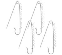 Baluue 4 Stück Silberfarbene Metall Sicherheitsnadeln mit Ösen 9cm für Selbstgemacht Schmuck Kiltnadeln Broschenfunde Verschluss Zubehör für Kleidung und Bastelarbeiten