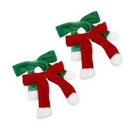 Baluue 4stücke Samthaarschleifen als Weihnachtshaarspange Festliche Haarschleifen aus Samtband Haarspange mit Schleife für Mädchen und Damen Grüne und Rote Haarschleifen
