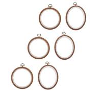 Baluue 6 Stück Stickrahmen aus Holz 10cm Rund 12X15cm Oval Stickringe für Kreuzstich Handstickerei Heimstickzubehör für Anfänger und Erwachsene