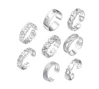 Baluue 8 Stück Teiliges Silber Fußring für Damen Verstellbare Zehenringe und Knöchelringe Modischer Schmuck für Sommer Strand und Alltag Filigranes Design Langlebig und Stilvoll