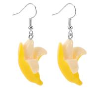 Baluue Bananen Ohrhänger Damen aus Kunstharz Baumelnde Fruchtohrringe Farbecht und Langlebig Leichter Ohrschmuck für Alltag und Geschenk