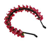 Baluue Blumenkranz Haarreif mit Realistischen Blumen Flexibles Brautstirnband für Hochzeiten Strand und Festival Dekoratives Haarband für Damen