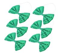 Baluue Grüne Pailletten Fliege für Herren St Patrick's Day Festival Krawatte 6 Stück Strapazierfähiges Farbechtes Material Party Fotorequisite