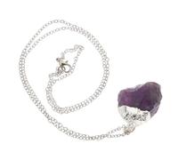 Baluue Halskette Lila Amethyst mit Rohstein Unregelmäßige Anhänger Schmuckaccessoire Farbe zur Heilung und Chakrenbalance für Beziehung und Familie