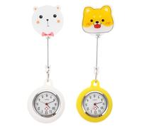 Baluue Krankenschwester Taschenuhren 2 Stück Quarz Mit Clip Ansteckuhr Für Damen Herren Medizin Personalisierte Pflege Verstellbares Datum Wochentag Transparentes Glas Für Ärzte Rettungssanitäter