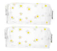 Baluue Kulturbeutel Transparent Kosmetiktasche Reise Aufbewahrungstasche 2 Stück Kunststoff Kleine Make up Tasche Für Damen