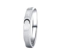 Baluue Reiner Silber Paarring Verstellbarer Fingerring mit Mond und Sonnenmotiv Offener Trauring für Damen und Herren Modeschmuck für Verlobung Festival und Alltag