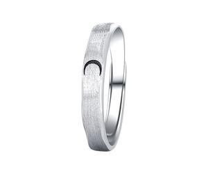 Baluue Reiner Silber Paarring Verstellbarer Fingerring mit Mond und Sonnenmotiv Offener Trauring für Damen und Herren Modeschmuck für Verlobung Festival und Alltag
