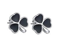 Baluue Silberne Ohrstecker Damen Love Kleeblatt Design Kreative Herzform Glücksbringer Leichte Modische Ohrstecker für Alltag Party Hochzeit Geschenkidee für Frauen Mädchen