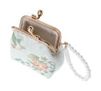 Baluue Stitch Geldbörse mit Blumenmuster Clutch für Damen Bestickte Tasche Mini-Organizer mit Verschluss Münzgeldbörse aus Stoff