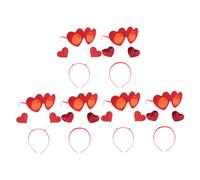 Baluue Valentinstag Haarband 12 Stück mit Herz Brillen Rote und Glitzernde Stirnbänder Party Accessoires für Romantische Fotokabinen und Festdeko