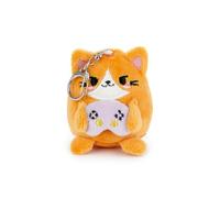 balvi Schlüsselanhänger Fluffy Kawaii Gamer Farbe Orange Flauschig weiche Gamer-Katze Nylon