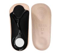 Bama Premium Leather Footbed ¾, orthopädische Einlegesohle anatomisch geformt, aus Echtleder, rutschfest, Unisex, Braun/Silber/Schwarz, 1 Paar - 38 EUR