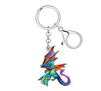 BAMAY Acryl Drachen Schlüsselanhänger Zubehör Cool Sachen für Jugendliche Fantasy Dinosaurier Schlüsselring Drachen Geschenke für Damen Mädchen Jungen (Grün)
