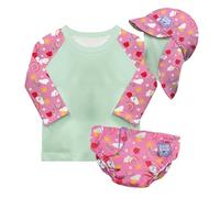 Bambino Mio UPF 40+ Set mit wiederverwendbaren Schwimmwindeln (1-2 Jahre) GLÜCKLICHE TAGE | Enthält Schwimmwindelhose, Schwimm-Rashguard-Oberteil und Schwimmhaube für Babys und Kleinkinder
