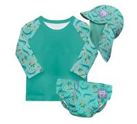 Bambino Mio UPF 40+ Set mit wiederverwendbaren Schwimmwindeln (2-3 Jahre) SCHLAUES KROKO | Enthält Schwimmwindelhose, Schwimm-Rashguard-Oberteil und Schwimmhaube für Babys und Kleinkinder