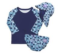 Bambino Mio UPF 40+ Set mit wiederverwendbaren Schwimmwindeln (6-12 Monate) WALFISCH | Enthält Schwimmwindelhose, Schwimm-Rashguard-Oberteil und Schwimmhaube für Babys und Kleinkinder