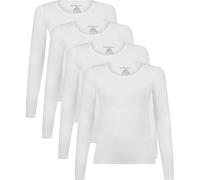 Unterhemd BAMBOO BASICS "Longsleeve LARA 4er Pack", Damen, Gr. XL, N-Gr, weiß, Obermaterial: 68% Viskose CV. 28% Baumwolle CO. 4% Elasthan EL., Unterhemden Unterhemd (57219448-XL) weiß