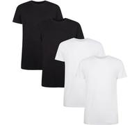 Bamboo basics Herren T-Shirt RUBEN, 4er Pack - Unterhemd, Rundhals, Single Jersey Schwarz/Weiß M