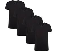 BAMBOO BASICS Bamboo basics Herren T-Shirt VELO, 4er Pack - Unterhemd, V-Neck, Single Jersey (TB_VELO-4P) M Schwarz